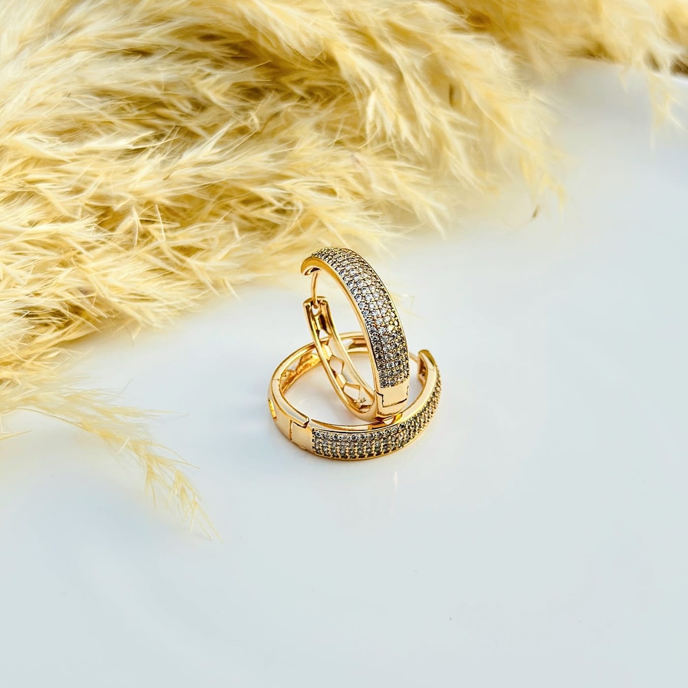 The Triple-Row Pavé Hoop Earrings
